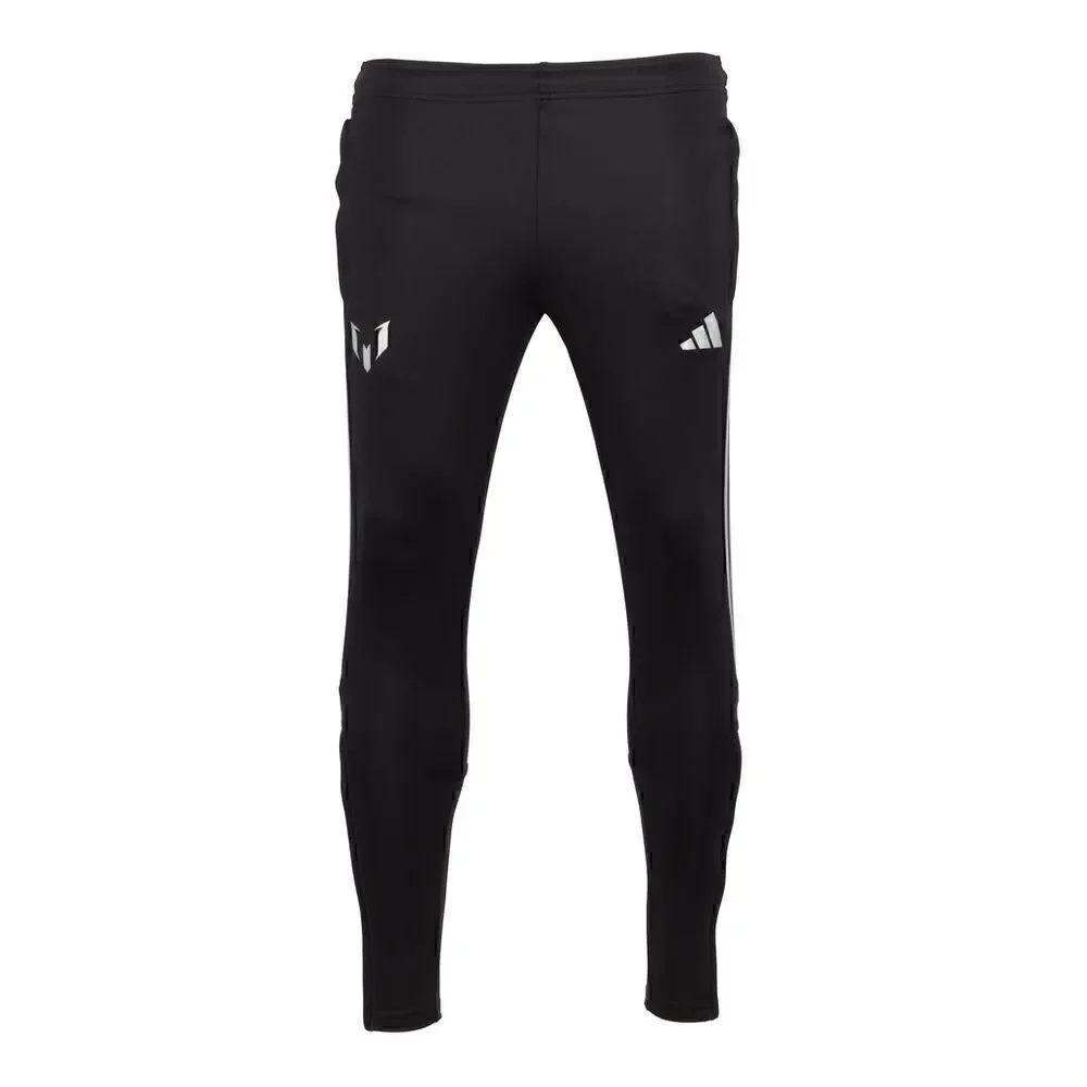Adidas Messi Track Pants Men's M Soccer Sportswear Black Silver HR4352 Zippers